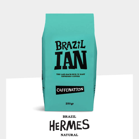Brazil Hermes Natural espresso blend in a 250 g Caffenation bag